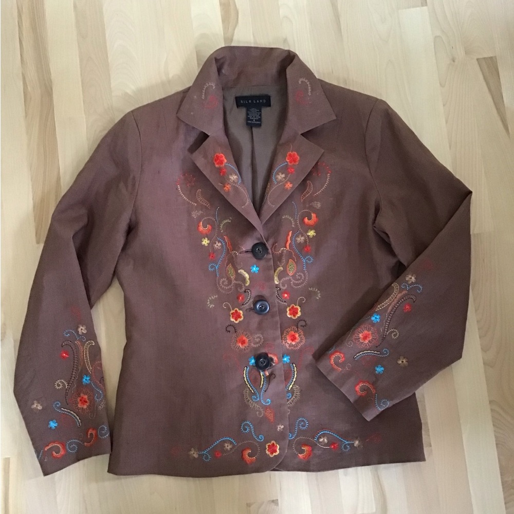 “90s Unique Linen Jacket 🌸